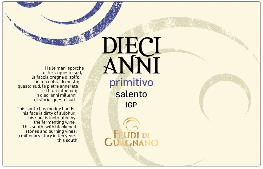 Rượu vang Ý Diecianni Primitivo Sale đến từ nhà sản xuất Feudi di Guagnano